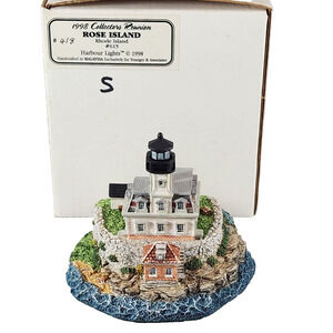 Harbour Lights Mini 1998 Collector's Reunion Rose Island, RI #615 Signed